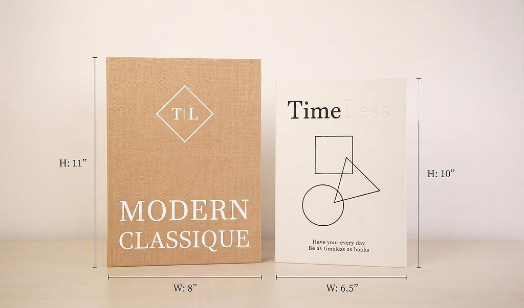 Decorative Books Decor, Set of 2 Faux Book Storage Boxes, Beige | 2pcs, Smaller book inside the larger one, magnetic