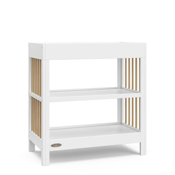 Changing Table with Changing Pad, White and Driftwood | GREENGUARD Gold Certified, Includes Bonus