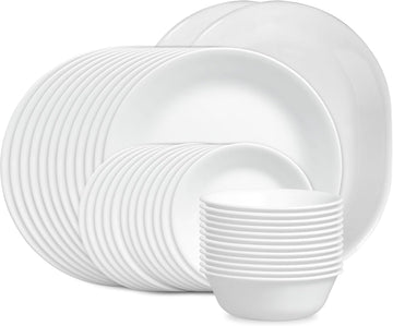 Vitrelle 38-Piece Service for 12 Dinnerware Set, Triple Layer Glass and Chip Resistant