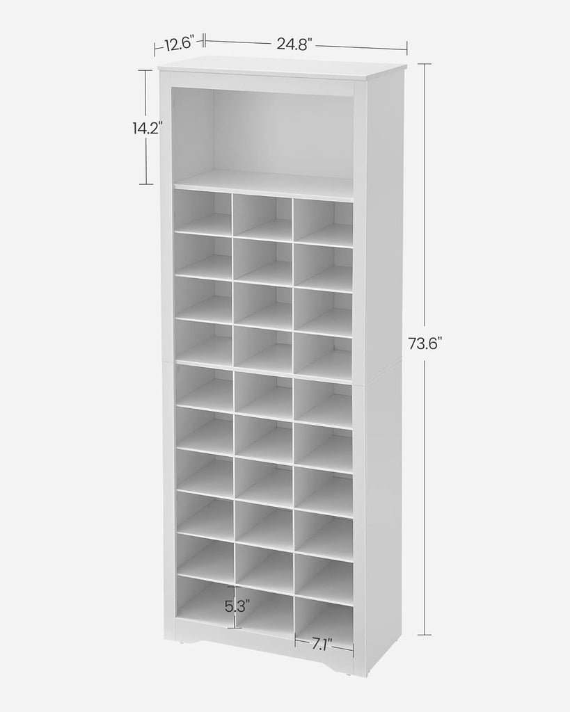 Shoe Storage Cabinet, 10 Tier Shoe Rack Organizer, Holds Up to 30 Pairs of Shoes, Bedroom, 12.6 x 24.8 x 73.6 Inches
