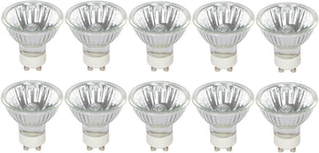 Halogen GU10 35W Spotlight 120V MR16, Glass Cover, 10 Pack