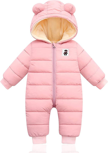 Baby Clothes Cute Infant Toddler Snowsuit Warm Boy Girl Winter Coats Hooded Zip Jumpsuit