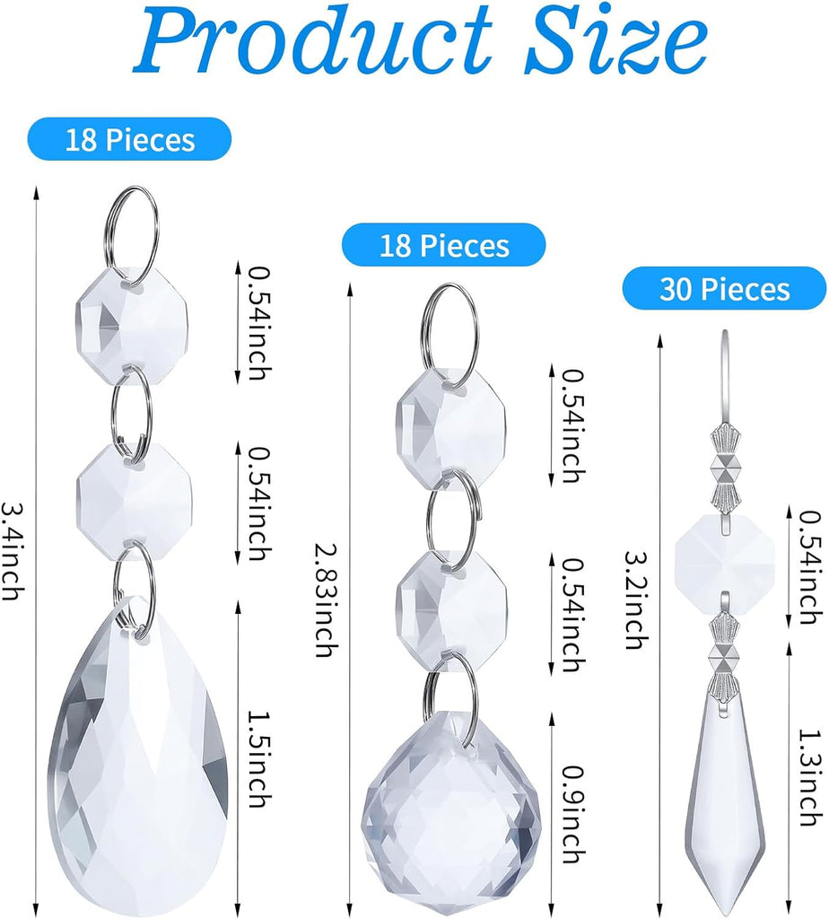 66 Pack Chandelier Crystal Prism Replacement