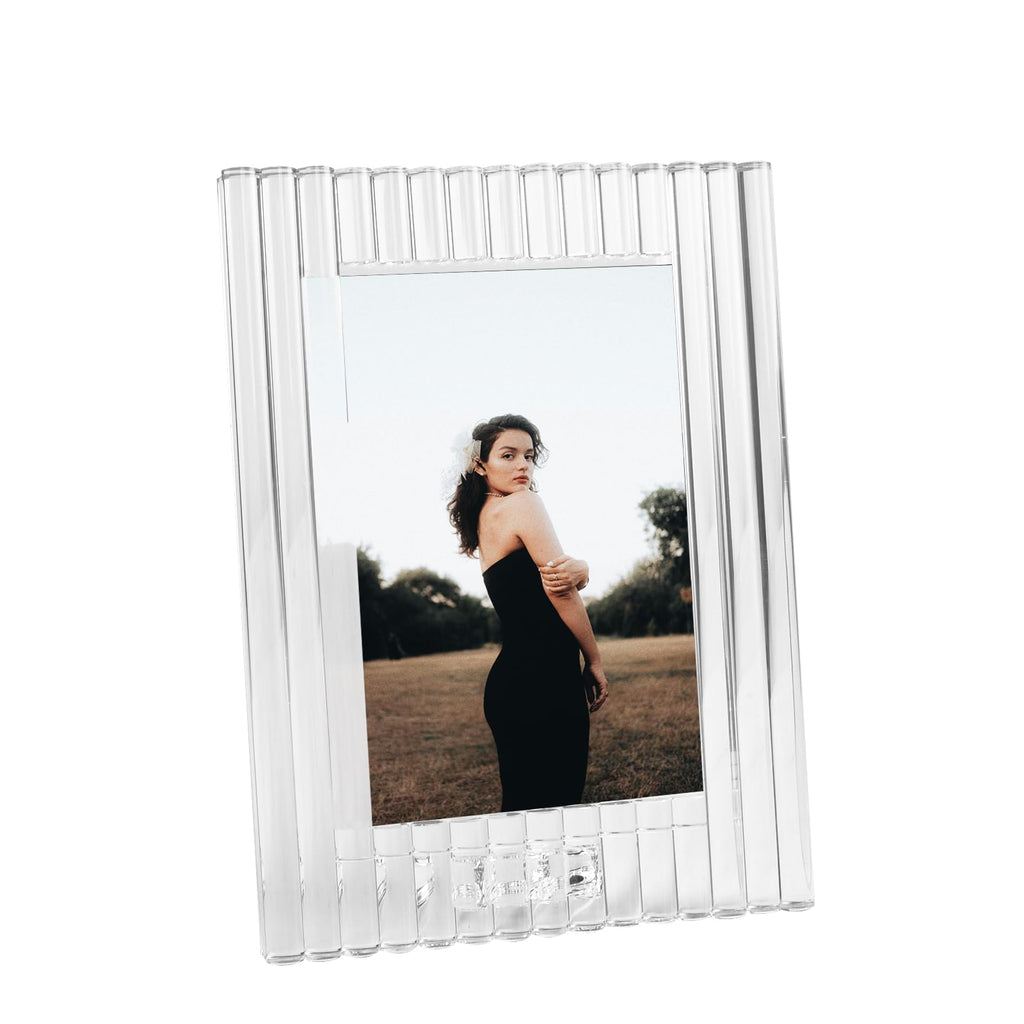 Crystal 5x7 Frame, Luxury Diamond Crystal Craft, Standing Photo Frame (Frame Size 7.48" x 9.84")