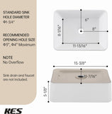 Bathroom Vessel Sink, Rectangular 16"X12" White Vessel Sink for Bathroom Countertop, Bathroom Sink Above Counter, Rectangle Porcelain Ceramic Small Vanity Sink A131-B08CTFYC2R