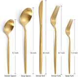 Matte Gold Silverware Set for 8, Stainless Steel Flatware Cutlery Set