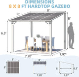 8' x 8' White Gazebo Outdoor Pergola for Patio, Small Wall-M - Image 7