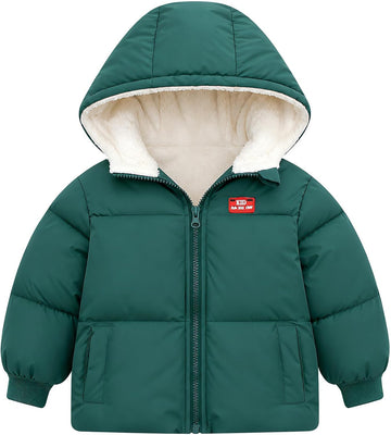 Baby Hooded Puffer Jacket,Fleece Lined Winter Coat