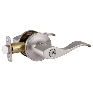 Springdale Keyed Entry Door Lever, Satin Nickel