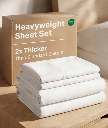 Extra Thick Heavyweight 4 Piece Sheet Set - High End Super Luxury Bed Set - Premium Heavyweight Hotel Quality