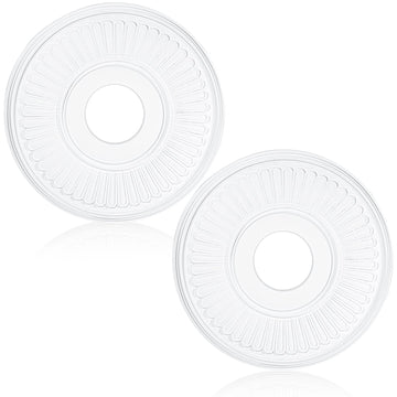 2 Pieces PU Ceiling Medallion for Light Fixtures White Ceiling Light Decorative Fan Medallion Lighting Ceiling Ring