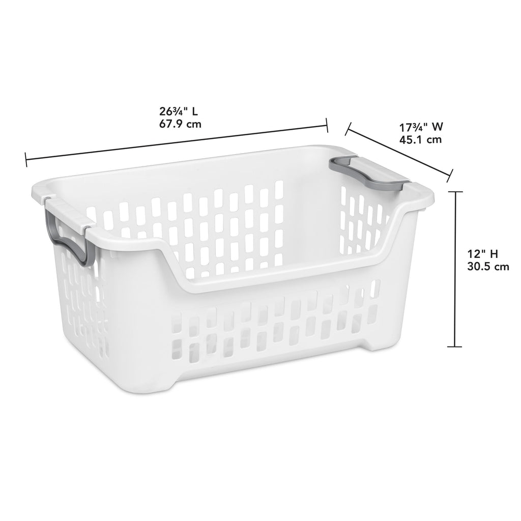 Stacking Laundry Basket, Plastic Clothes Hamper, 12-Pack