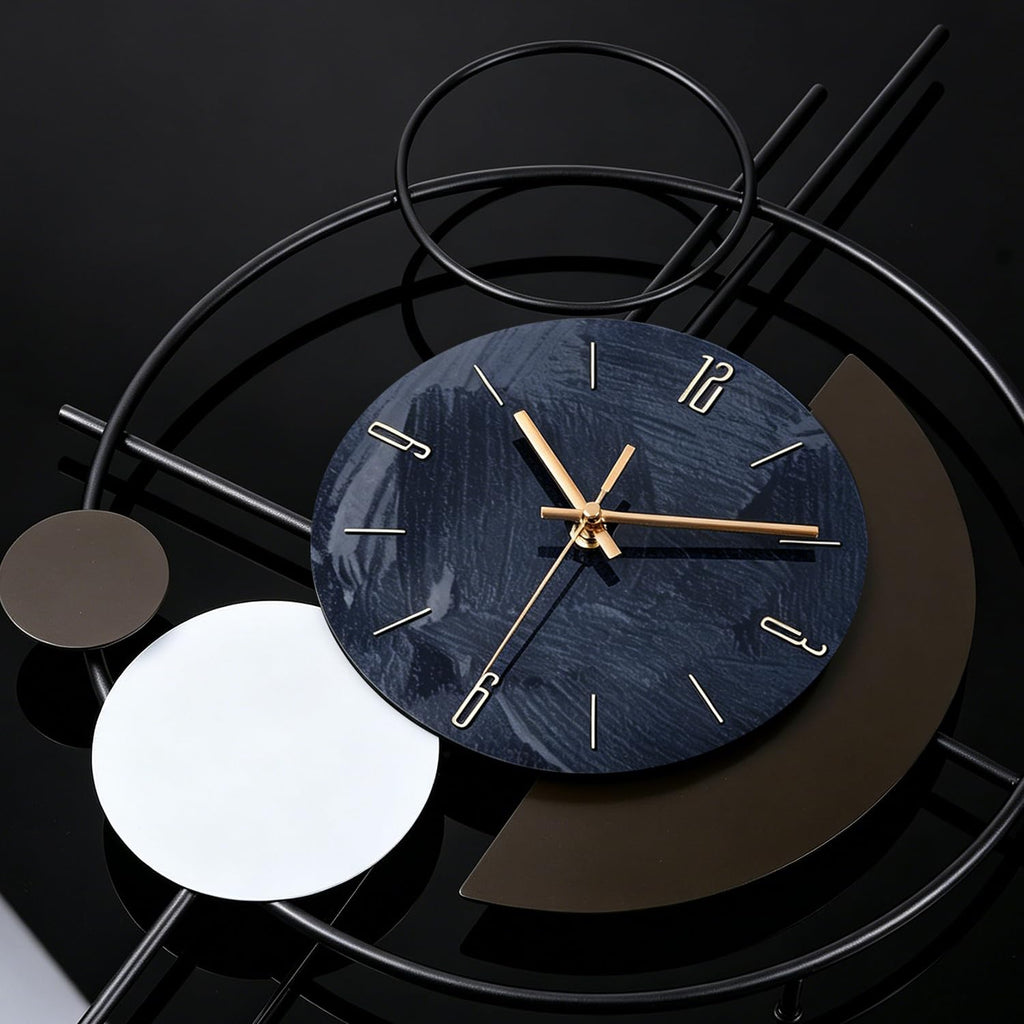Wall Clock, Silent Quality Quartz Battery Operated with Pendulum, Large Wall Clock Kitchen Home Bathroom Bedroom Wall