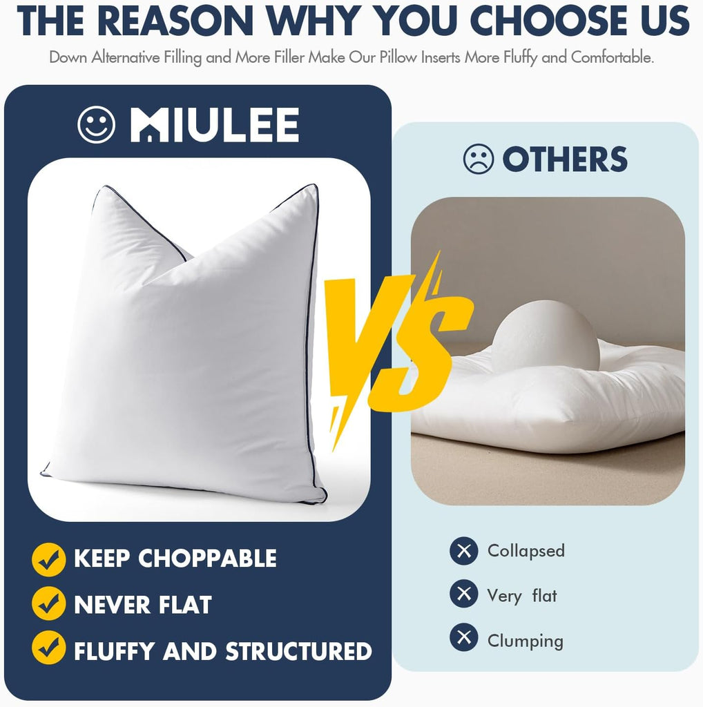 12x20 Pillow Inserts, Fluffy Down Alternative Filling - Set of 2