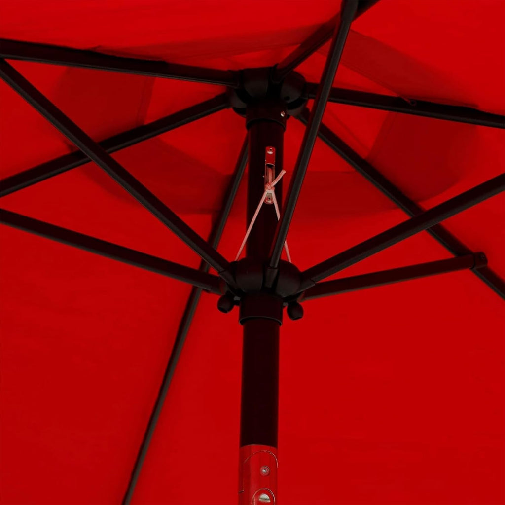 7.5 ft Patio Umbrella, Yard Umbrella, Outdoor Market Umbrella with Push Button Tilt Crank (Red)