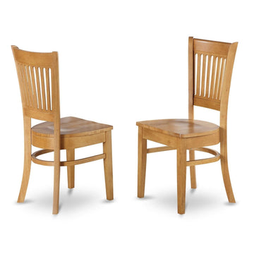 West Furniture VAC-OAK-W Vancouver Kitchen - Slat Back Wooden Seat Chairs, Set of 2, Oak