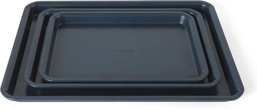Legacy 3-Piece Cookie Sheet Set, Cookie Sheet, Metal Sheet, 3 Pieces Nonstick Sheets 18 15 13 Inch, Navy Blue