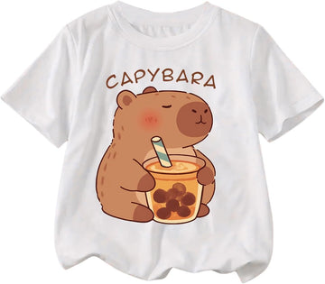 Girl's Cute Capybara T Shirt Graphic Tees Clothes