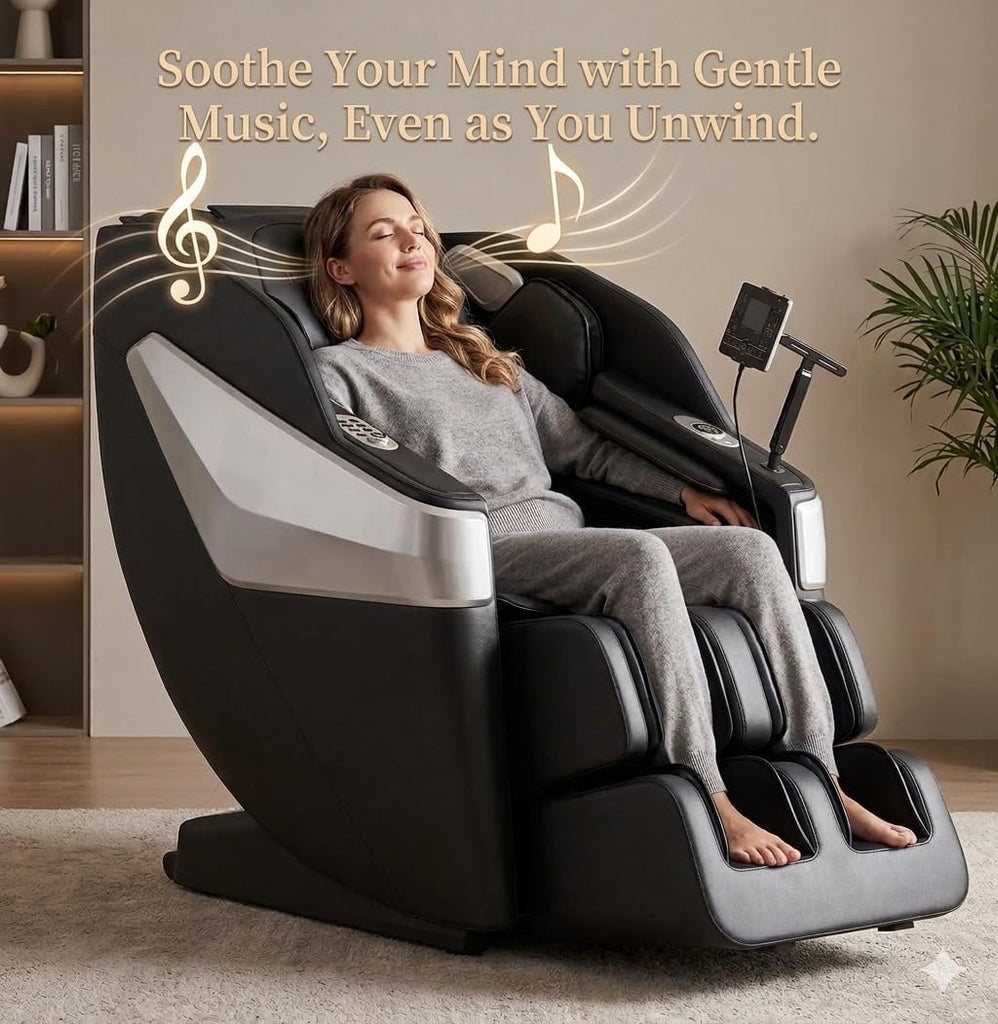 Massage Chair Full Body: Zero Gravity with SL Track, 3D Robot Hands, Heat, Airbag Massage, Foot Roller, Bluetooth