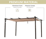 10' x 13' Aluminum Patio Pergola with Retractable Pergola Canopy, Backyard Shade Shelter for Porch, Outdoor Party