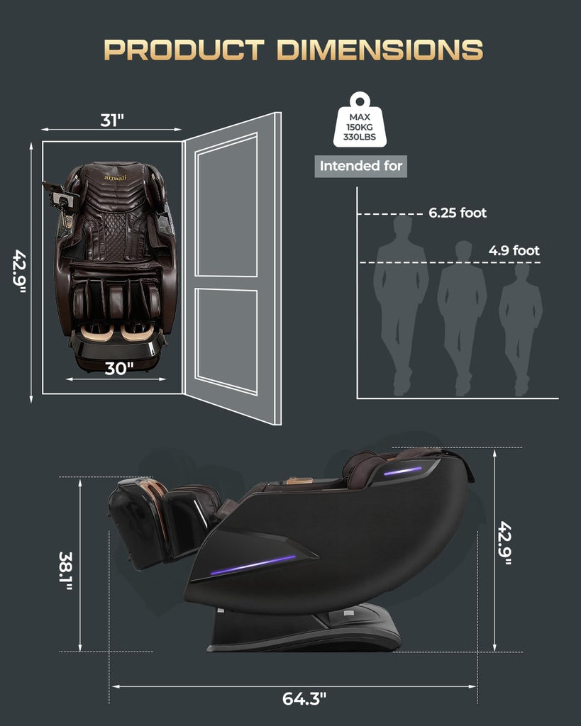 4D Massage Chairs Full Body,Zero Gravity SL-Track Shiatsu Massage Chair Recliner,Core Heating,20 Massage