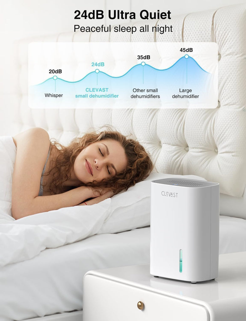 Small Dehumidifier for Home, 30 OZ Mini Quiet Dehumidifiers for Bedroom