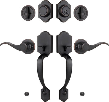 Double Front Door Handleset with Deadbolt