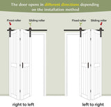 Bifold Barn Door 36 x 84 in (Double 18 inch)，Bi-fold Sliding Closet Doors with Hardware Track kit In