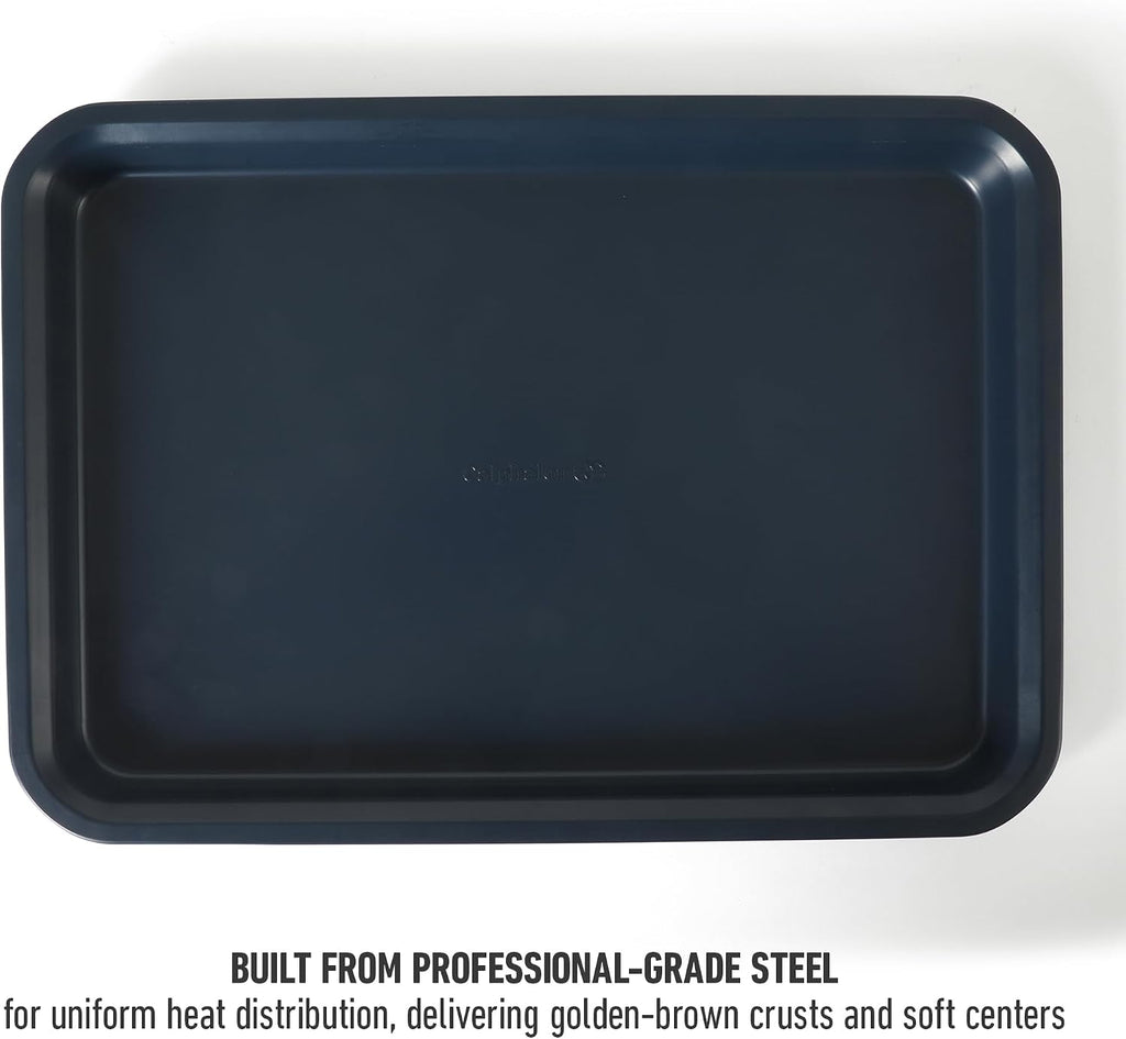 Legacy 3-Piece Cookie Sheet Set, Cookie Sheet, Metal Sheet, 3 Pieces Nonstick Sheets 18 15 13 Inch, Navy Blue