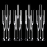 4Pcs Acrylic Candelabra Centerpieces 25.5" Tall Crystal Taper Candlestick with Shade Fit 0.87'' Led Candle