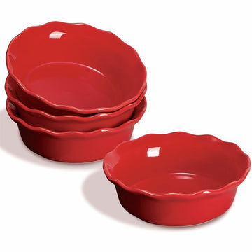 6.8 Inch Ceramic Pie Pans, 16 oz Deep Dish Pie Pan Set of 4