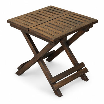 Coffee Table in Solid Wood, Foldable, Picknic Table18x18x18", Burnt Finish