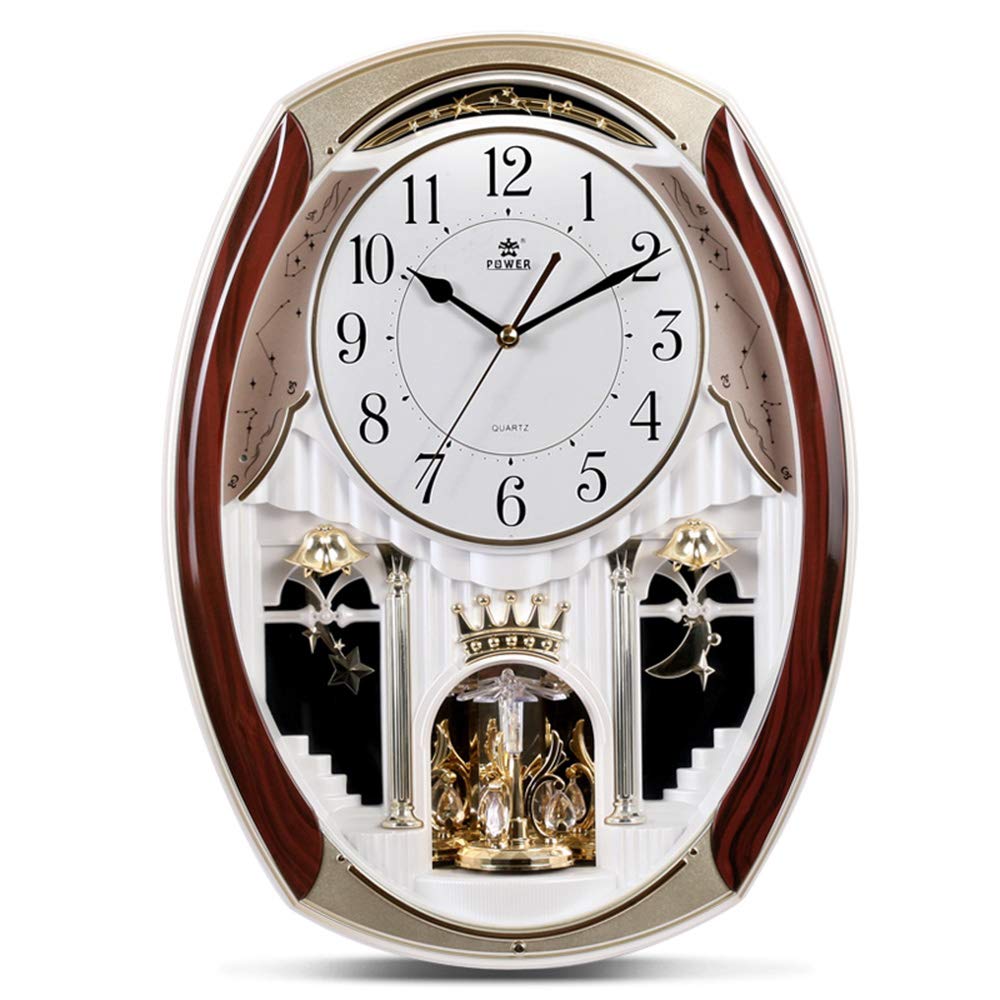 Musical Motion Wall Clock with Rotating Pendulum, Decorative Wall Clock with 18 Melodies.