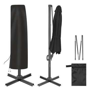 Patio for Outdoor Cantilever Umbrella 9-13 FT, Black