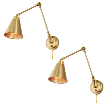 Ellis 18" Modern Swing Arm Wall Sconce, 2-Pack