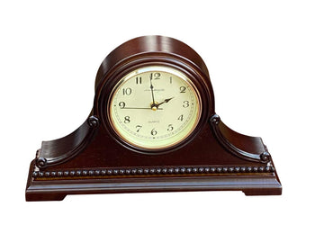 Mantel Clocks, Battery Operated, Silent Wood Table Clock with Westminster Chimes On The Hour, Solid Wooden Shelf