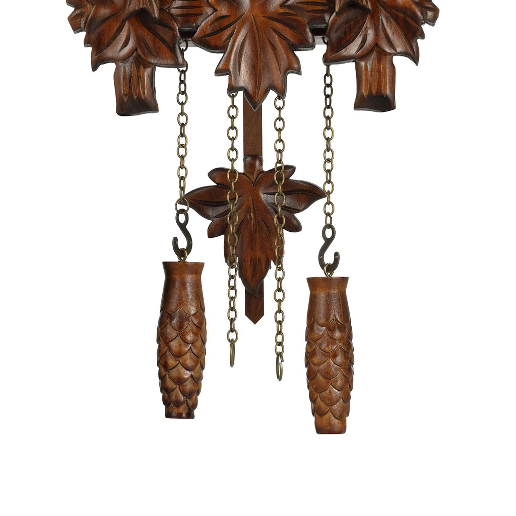 Hand-Carved Cuckoo Clock Antique Decoration for Wall 19x8 Inches