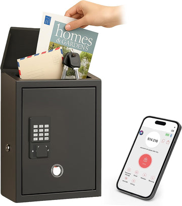 Mailbox with Electronic Lock, Locking Mail Boxes Business Suggestion Box, Key Drop Box