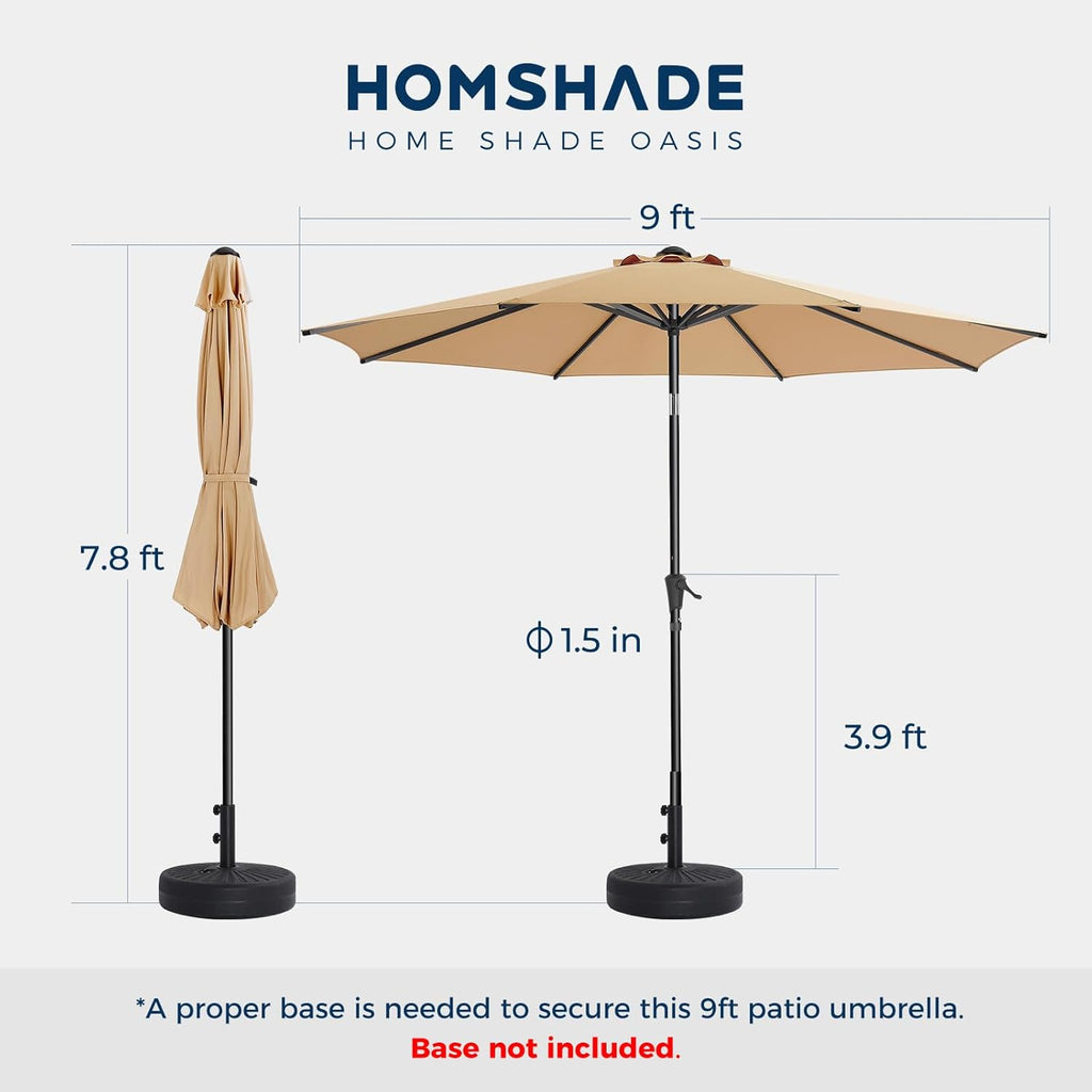 9ft Outdoor Patio Umbrella - Market Table Pool Deck Umbrella UPF50+ UV Protection with Push Button Tilt