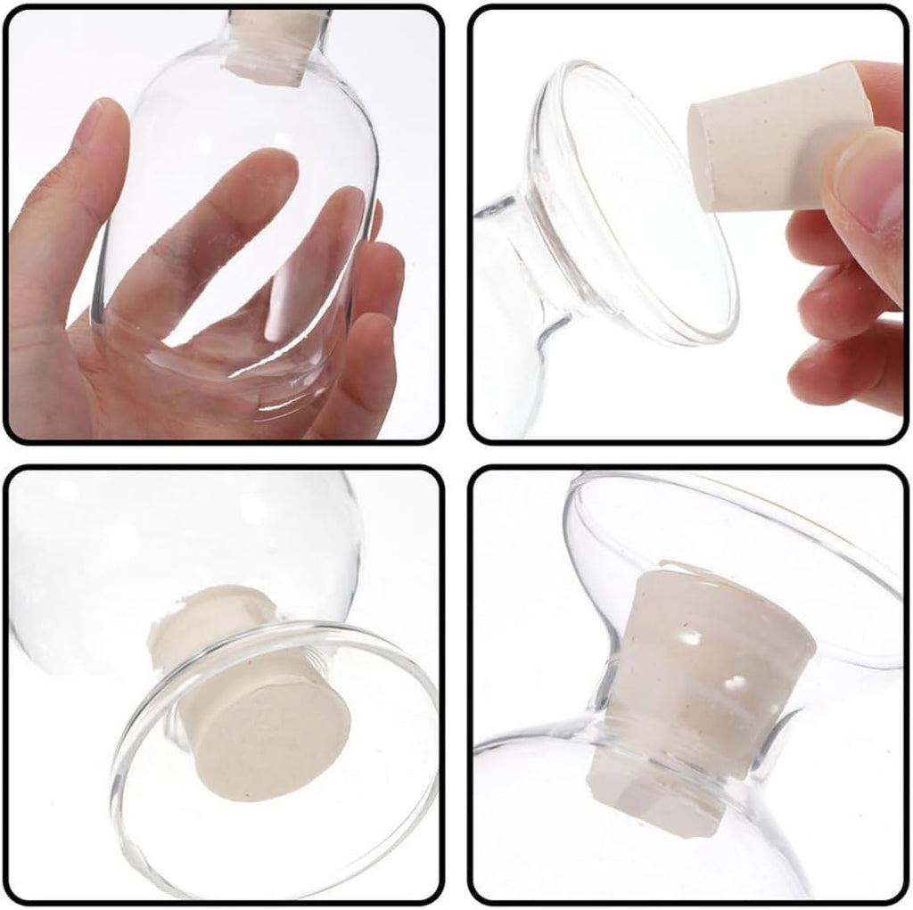 Glass Match Jar with Lid for Matches Display Storage - Set of 3