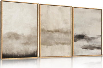 HPINUB Minimalist Large Abstract Framed Canvas Wall Art Set-16"x24"x3 - Set of 3
