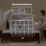Goose Down Fiber Comforters Oversized Queen Duvet Insert, All Season White Comforter