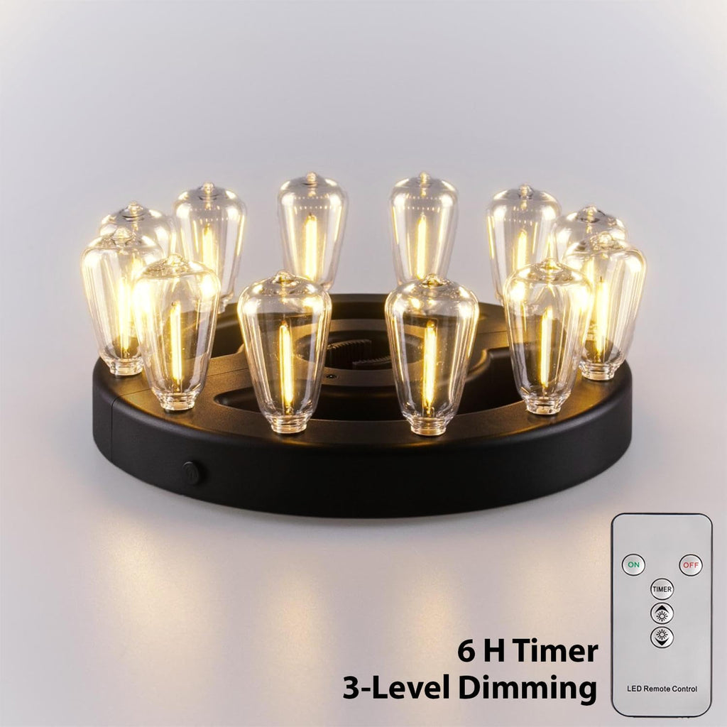 Umbrella Lights, Patio Outdoor Umbrella Lights Battery Operated with Dimmable Timer,12 Warm White LED Bulbs in 3