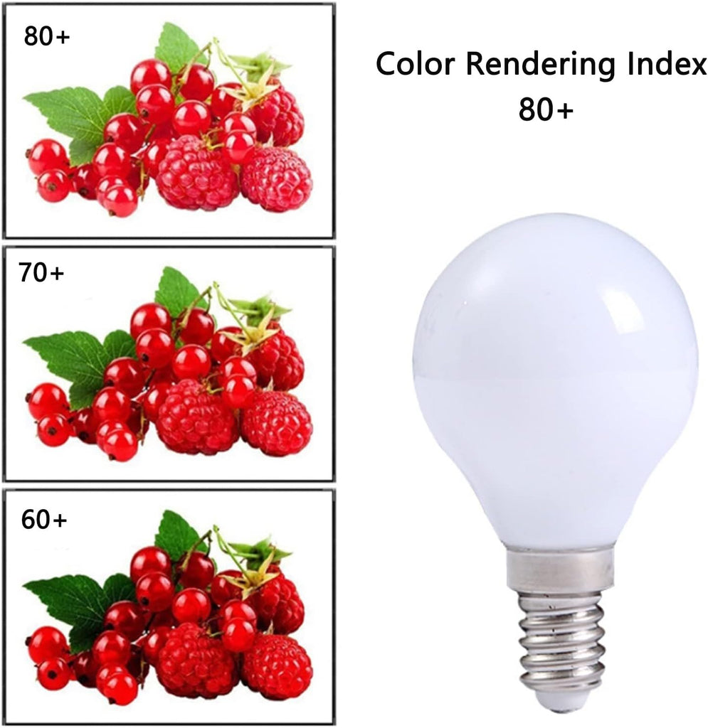 E12 3W LED Light Bulbs G50/G16.5 Globe Light Bulbs 30 Watt Equivalent Warm White 3000K E12 Candelabra Base Glass - Set of 6