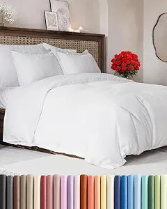 Duvet Cover Full - Extra Soft 3 Piece with Zipper Closure - White