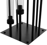 8-Arms Black Floor Candle Holder, Set of 2 Modern Candelabra with Acrylic Shades for Table Centerpiece, Home Decor