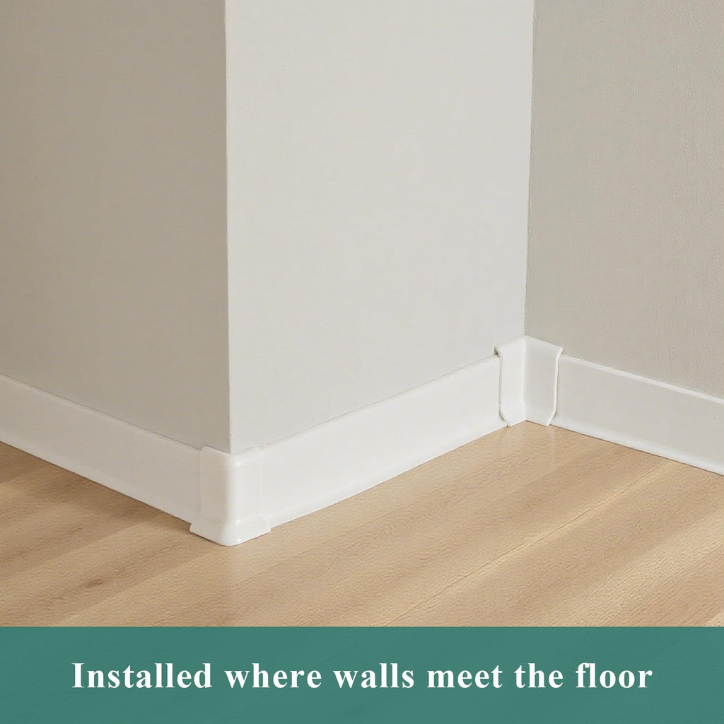 Baseboard Corner Protector, Self Adhesive 2.1inch(Width)3 Inside + 3 Outside Corners-Connector Between The Wall Base