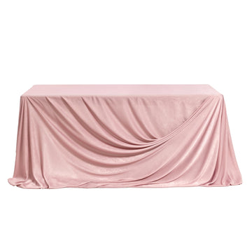 Dusty Rose Velvet-Like Tablecloth 9Ft x 11Ft Table Cloth