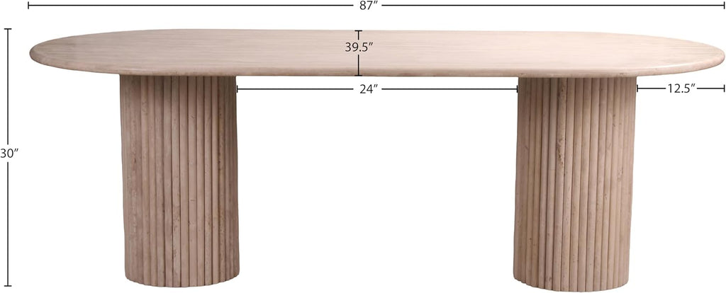 Messina Brown Marble Dining Table