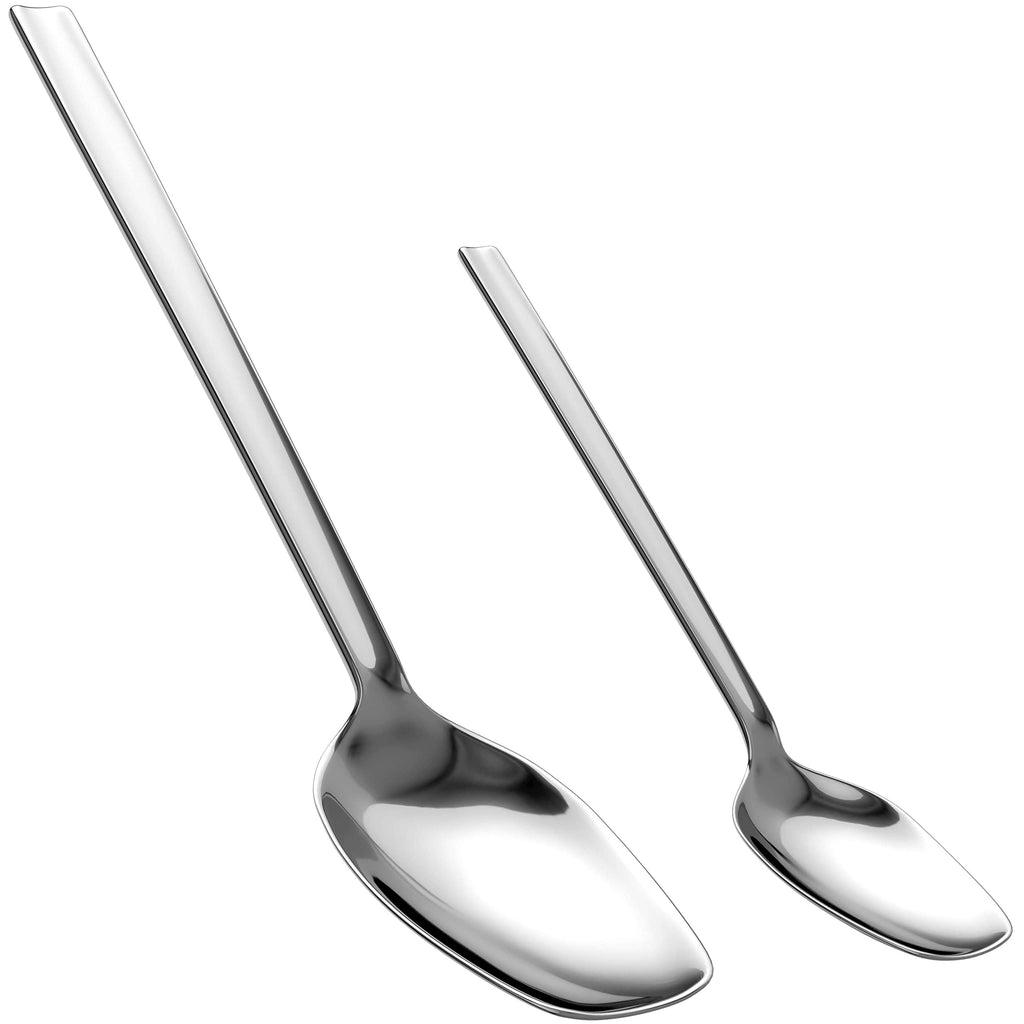 Adaptive Utensils for Elderly, Parkinsons Flat Edge Spoon Set, Non-Weighted